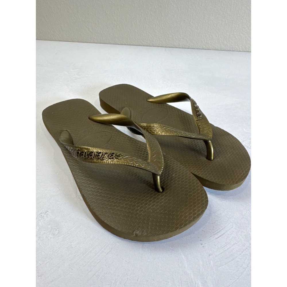 Havaianas Top Gold Flip Flops Size 6/37-38 Rubber Sandals For Women